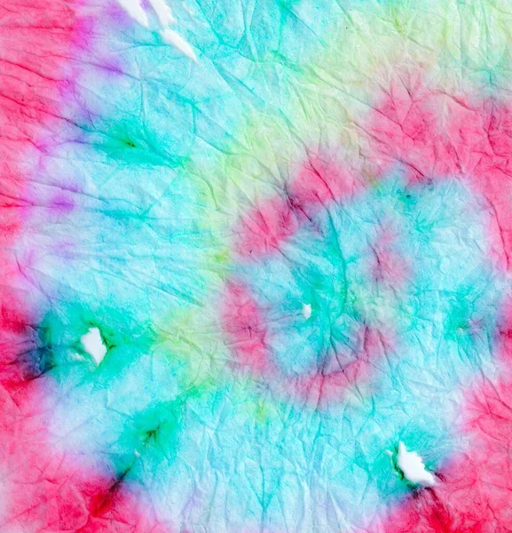 Gammaldags Spiral Tie Dye Rosa Färgade Gamla Blomma Tyg Rainbow — Stockfoto