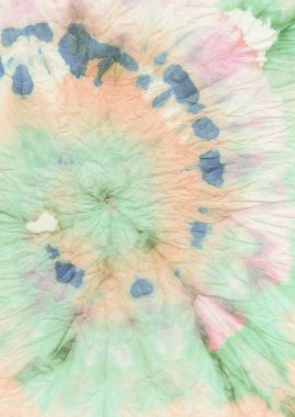 Gökkuşağı Spiral Kravat Boyası. Tarz Tye el yapımı arka plan. Denim Denizcilik Sarmalı Kravat Boyası. Boho Pastel Stili. Tiedye Yuvarlak Arkaplanı 'nı dekore et. Shibori Spiral Kravat Boyası.