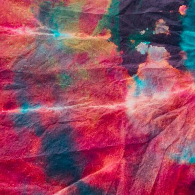 Traditional Tie Dye Pattern. Tye Rainbow Closeup Fabric. Stain BohemianFabric. Background Traditional Tie Dye Pattern. Rustic Organic Kaleidoscope Art. Neon Dye. 