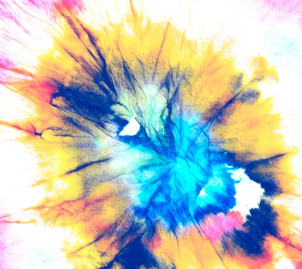 レインボー バックグランド インクスパイラルクラフトパターン 効果文化サイケデリック ダイ背景 虹色のイラスト クラフト ダイの背景 色は死んだ ヒッピー — ストック写真