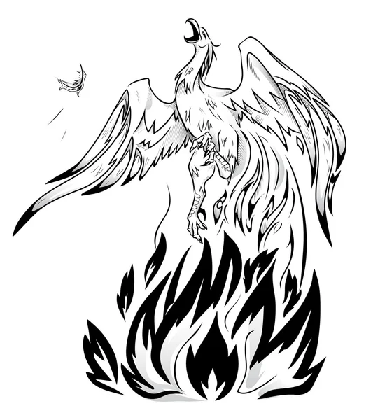 Pájaro legendario Phoenix — Vector de stock