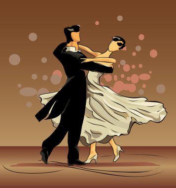 Waltz of love on brown background clipart