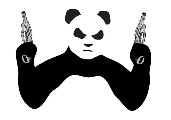 Panda with guns — Stock Vector