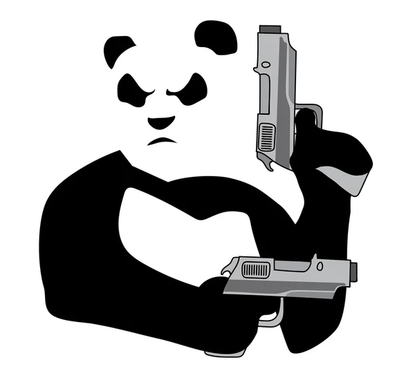 Panda guns2 ile — Stok Vektör