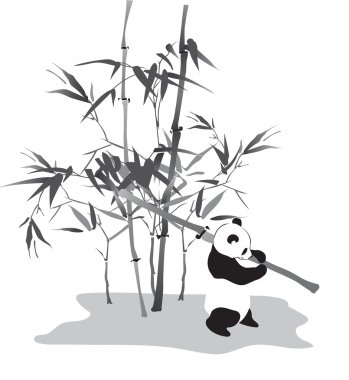 Bambu şubesi ile Panda