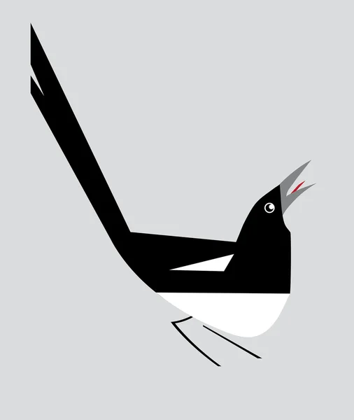 Minimalistic image of magpie — Stock Vector