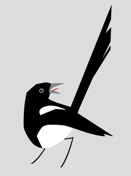 Minimalistic image of magpie3 — Stock Vector