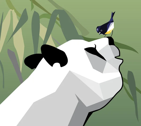 Amigos panda e birdie —  Vetores de Stock