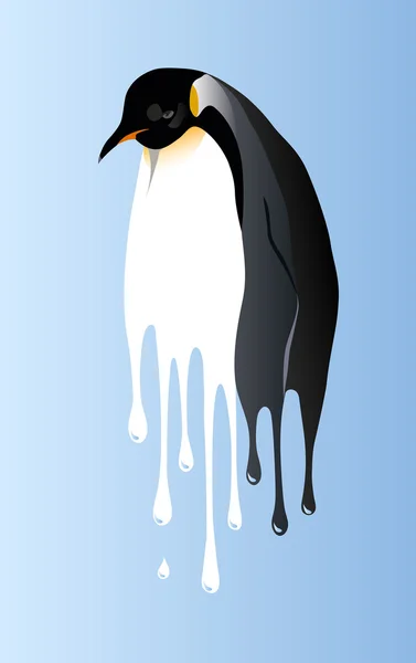 Pingouin du réchauffement climatique — Image vectorielle