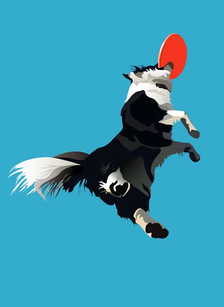 Perro-frisbee — Vector de stock