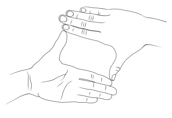 Dvě ruce plodin — Stockový vektor