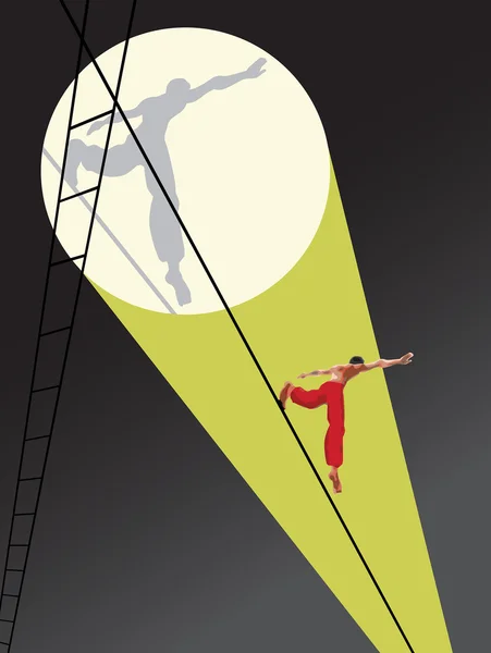 Tightrope walker — Stock Vector