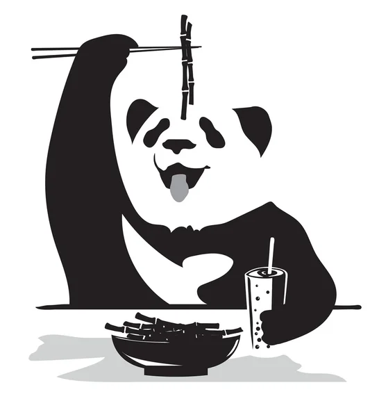 Panda comendo bambu —  Vetores de Stock