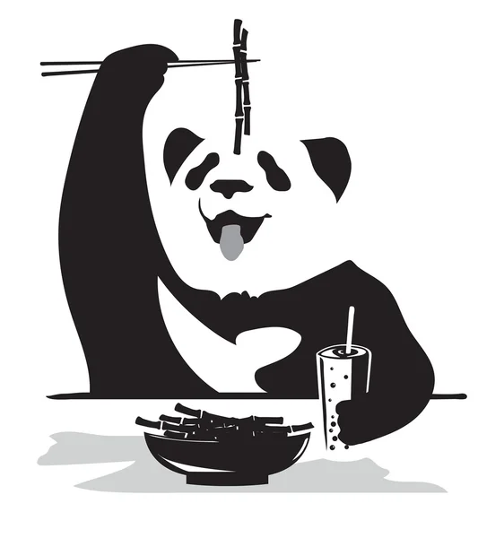 Panda äter bambu — Stock vektor