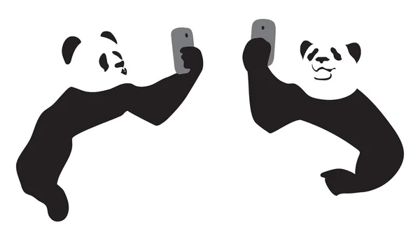 Panda tomando una selfie — Vector de stock