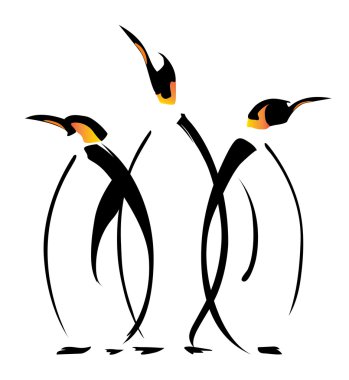 Penguenler yakından birbirine snuggled