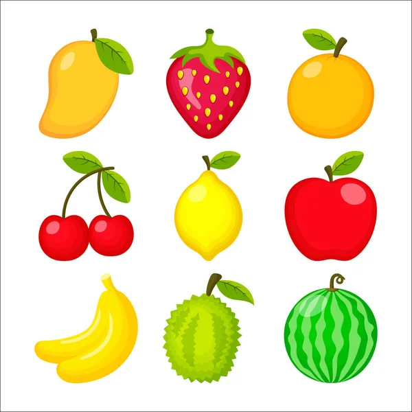 Vector Colección Conjunto Frutas — Vector de stock