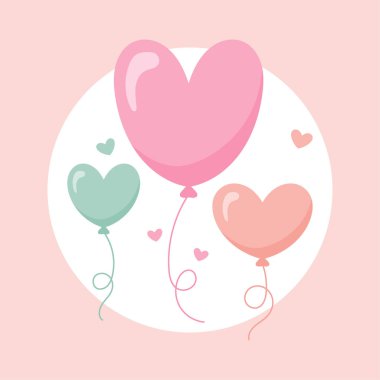 Kalp Balonları Arkaplan Vektörü