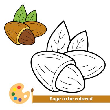 Çocuklar için boyama kitabı, badem vektörü