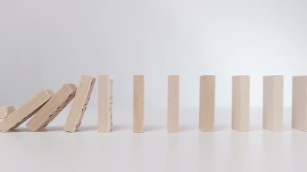 Padající Domino Pomalém Pohybu Řádku — Stock video