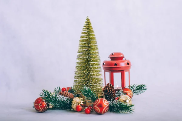 Εορταστική Σύνθεση Για Νέο Έτος Και Χριστούγεννα Χριστουγεννιάτικο Δέντρο Διακόσμηση Royalty Free Φωτογραφίες Αρχείου