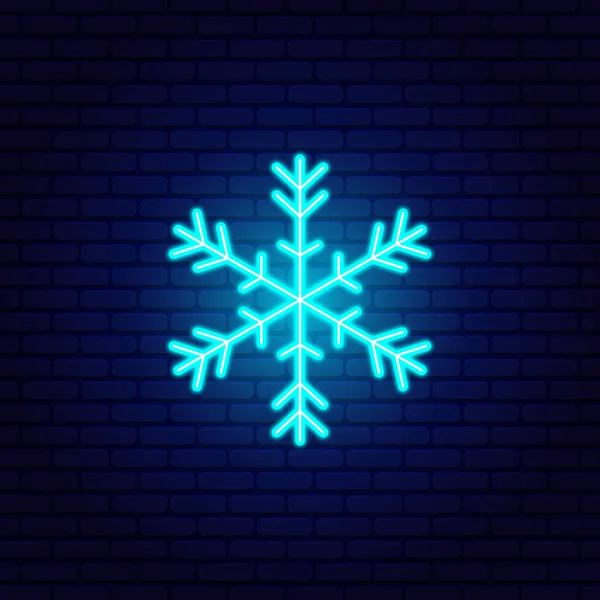 Neon Snowflake Vector Illustration — Stock Vector