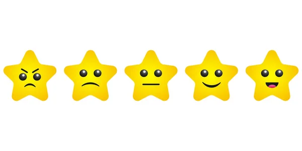 Set Dari Emoticon Set Emoji Umpan Balik Dalam Bentuk Emosi - Stok Vektor
