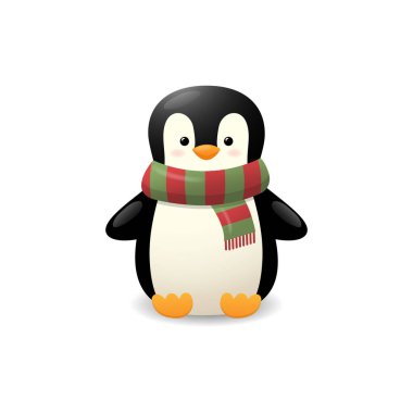 Sevimli penguen. vektör illüstrasyonu