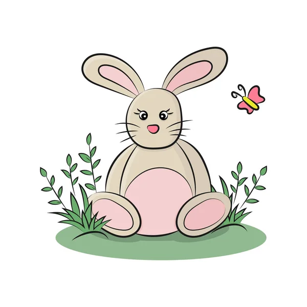 Cute Rabbit Butterfly Vector Illustration — Stock Vector