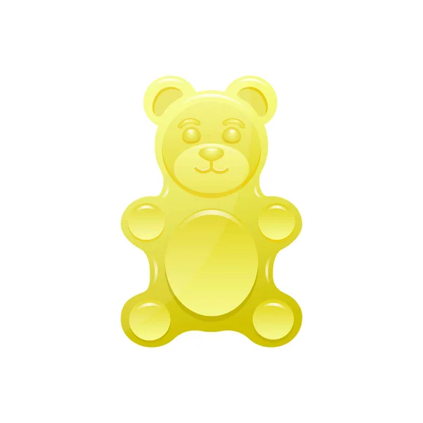 Premium Vector  A cute bear from the gummy bear cartoon in a yellow dress  and red shoes stands in front of a mirror