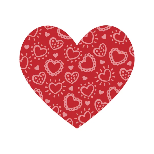 Handgezeichnete Herzstruktur Isoliert Auf Weißem Hintergrund Valentinstagskarte Vektorillustration — Stockvektor