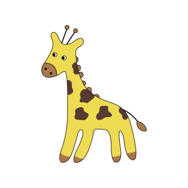 El yapımı zürafa beyaz arka planda izole edilmiş. Vektör illüstrasyonu