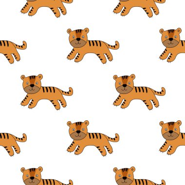 Kusursuz kaplan deseni. Vektör illüstrasyonu