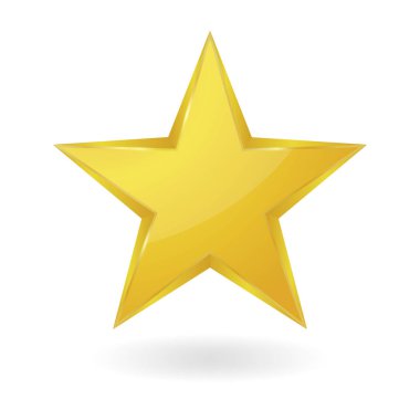 Beyaz arkaplanda izole edilmiş altın yıldız simgesi. Vektör illüstrasyonu