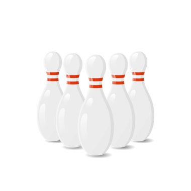 Bowling lobutları beyaz arka planda izole edilmiş. Spor malzemeleri. Vektör illüstrasyonu