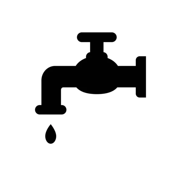 Water Tap Icon Isolated White Background Vector Illustration — Stock Vector