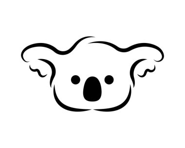 Koala logosu beyaz arka planda izole edildi. Vektör illüstrasyonu