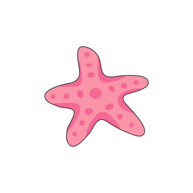 Beyaz arka planda izole edilmiş deniz yıldızı karalama simgesi. Vektör illüstrasyonu