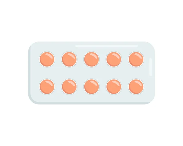 Blister Pills Isolated White Background Vector Illustration — Stock Vector