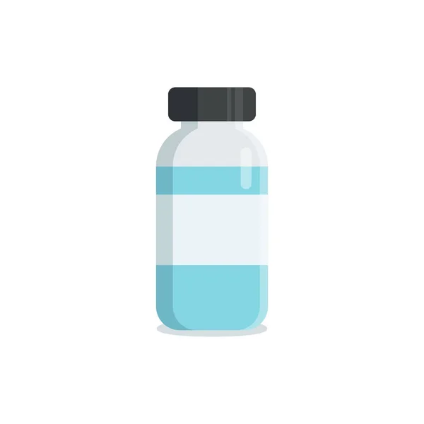 Fles Met Blauwe Vloeistof Geïsoleerd Witte Achtergrond Vectorillustratie — Stockvector