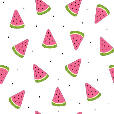 Kusursuz karpuz deseni. Vektör illüstrasyonu