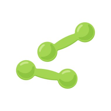 Beyaz arka planda izole edilmiş bir çift dambıl. Vektör illüstrasyonu