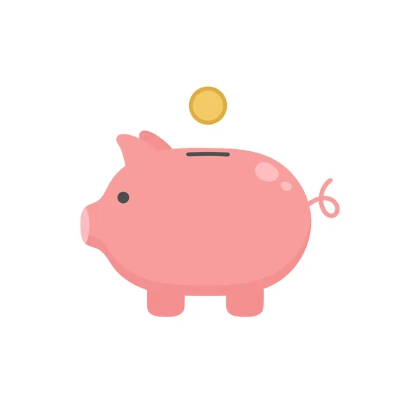 Piggybank Ikon Isolerad Vit Bakgrund Vektorillustration — Stock vektor