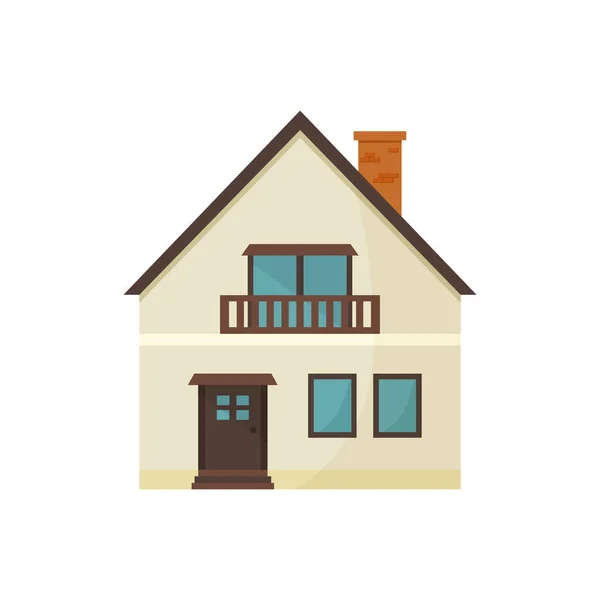 Huis Geïsoleerd Witte Achtergrond Vectorillustratie — Stockvector