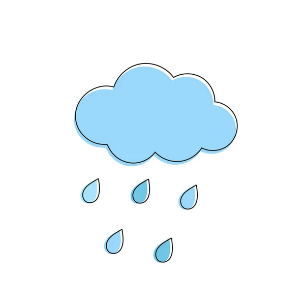 Cadono Gocce Pioggia Dalla Nuvola Illustrazione Vettoriale — Vettoriale Stock