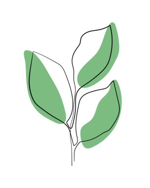 Bir sıra yaprak. El çizimi sanatı. Vektör illüstrasyonu