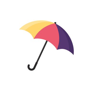 Şemsiye beyaz arka planda izole edildi. Vektör illüstrasyonu