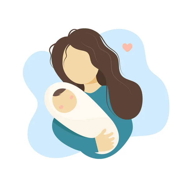 幸せな母親が赤ん坊を抱いている ベクターイラスト ストックベクター