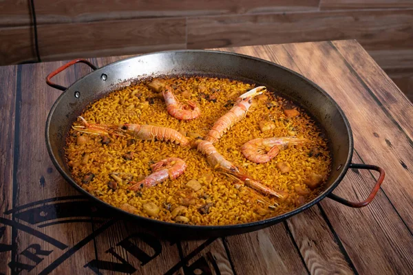 Rice Fresh Seafood Paella — Stock Photo, Image