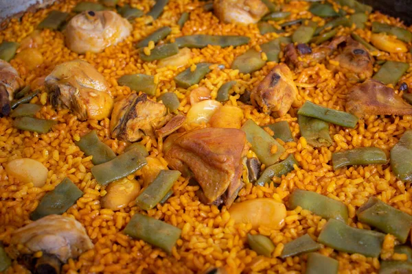 Tipica Paella Valenciana Con Pollo Coniglio Immagine Stock